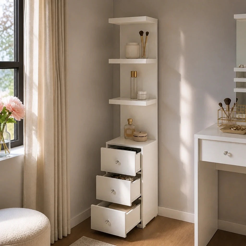 Étagère de coiffeuse - blanche