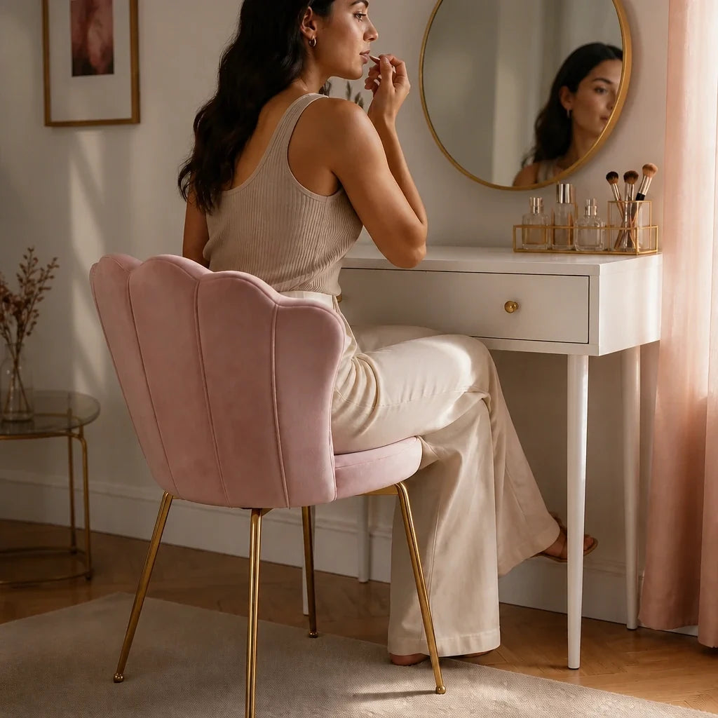 Chaise de coiffeuse Coquillage - velours