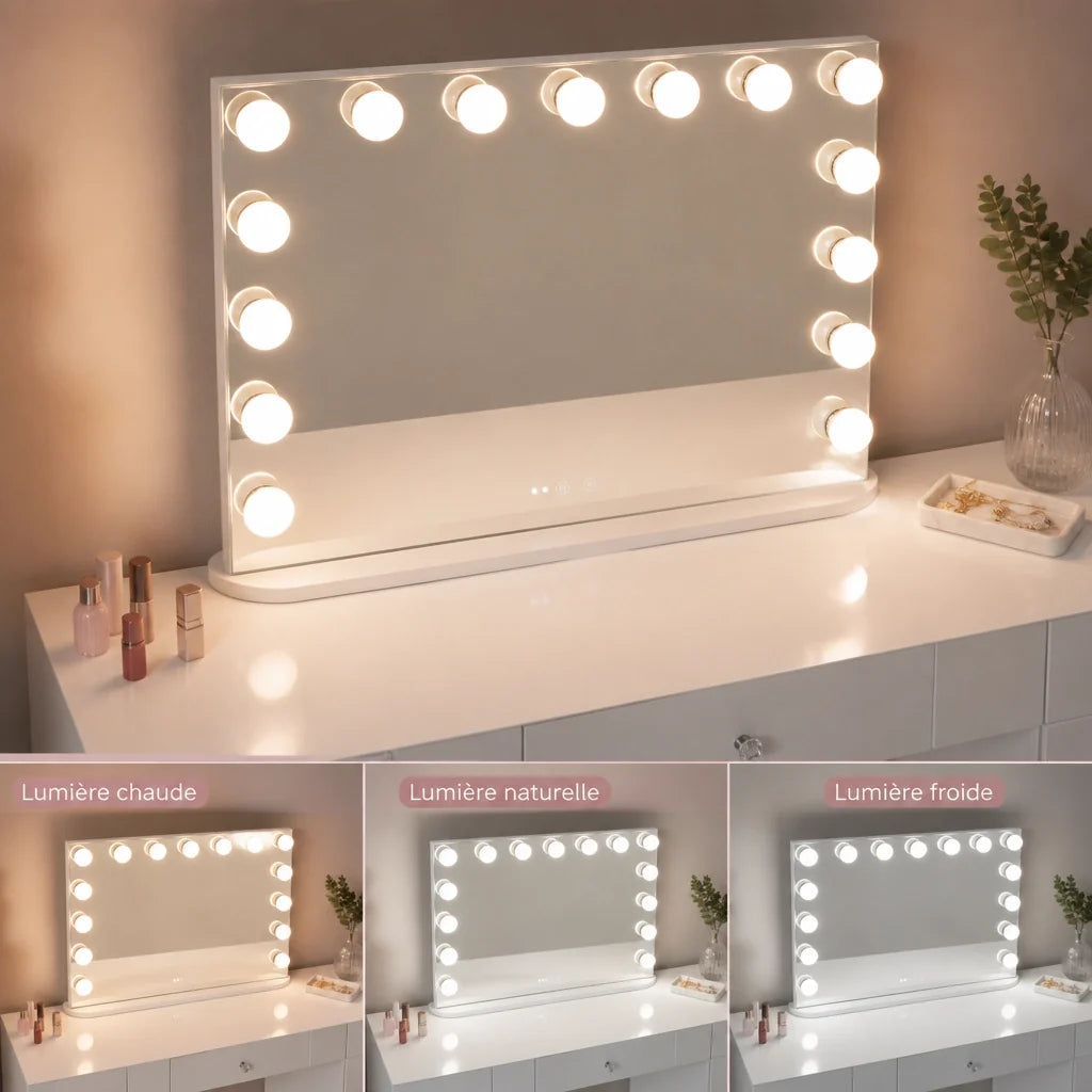 Coiffeuse Hollywood Chic - blanche