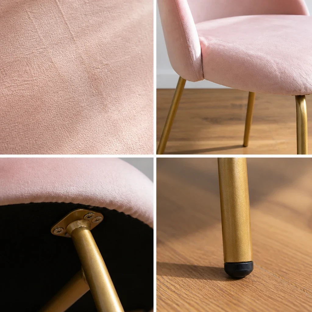 Chaise de coiffeuse en velours - rose
