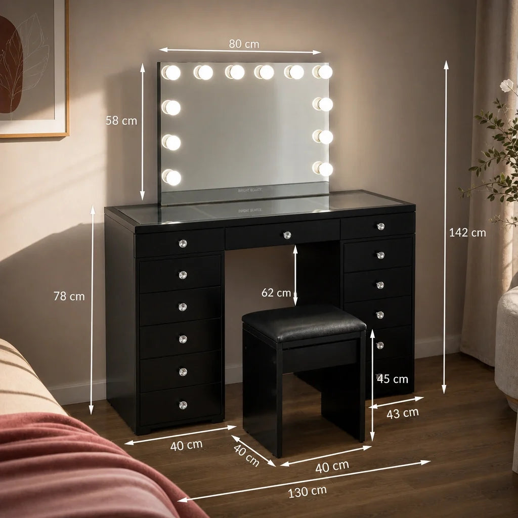 Coiffeuse Hollywood Classic - noire
