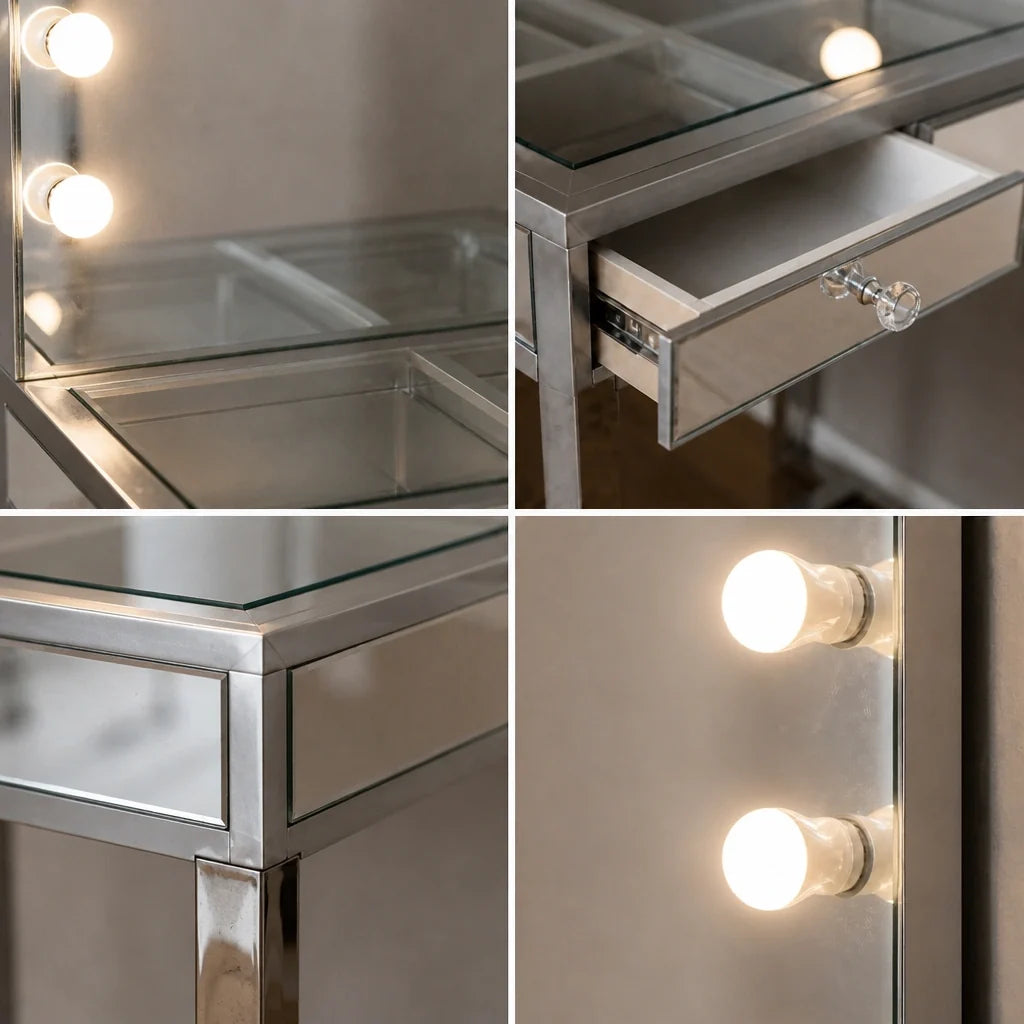 Coiffeuse Hollywood Elite - finition miroir